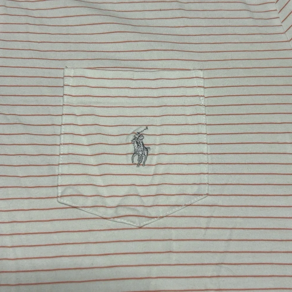 Polo Golf Ralph Lauren Polo Shirt Mens Large Orange Stripe Golf Embroidered